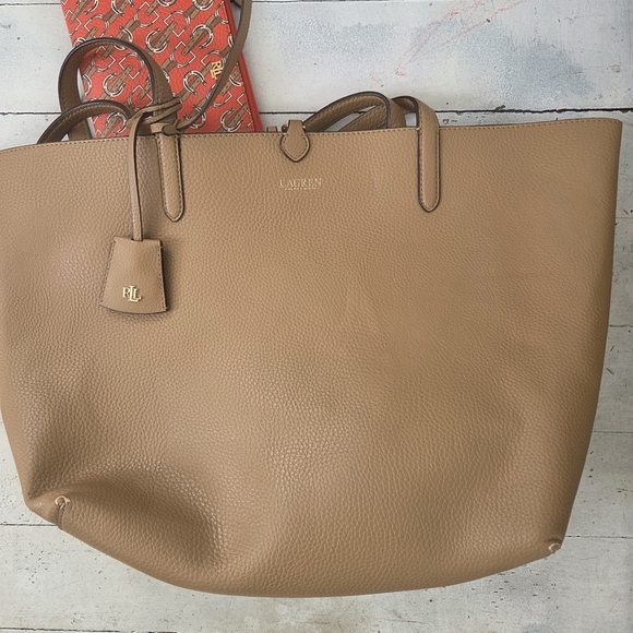 Handbags - Ralph Lauren Tan Leather Tote Bag